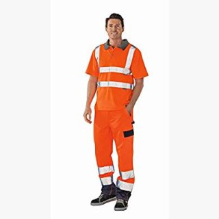 PLANAM  Poloshirt orange/grau  Warnschutz S