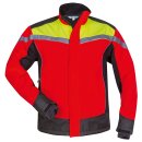 Softshelljacke rot/gelb/schwarz wind- und wasserdicht sowie atmungsaktiv