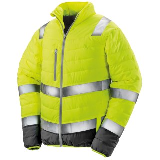 Wattierte Sicherheitsjacke fluoreszierend gelb/grau