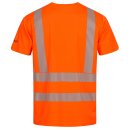 Warnschutz-T-Shirt - fluoreszierend orange - elysee® nature mit V-Ausschnitt