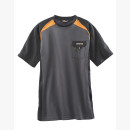 Arbeits-T-Shirt atmungsaktiv, dunkelgrau/schwarz/orange