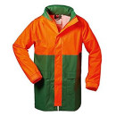NORWAY PU Regen-Jacke mit Kapuze grün/Warnschutzorange L